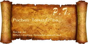 Puches Tonuzóba névjegykártya